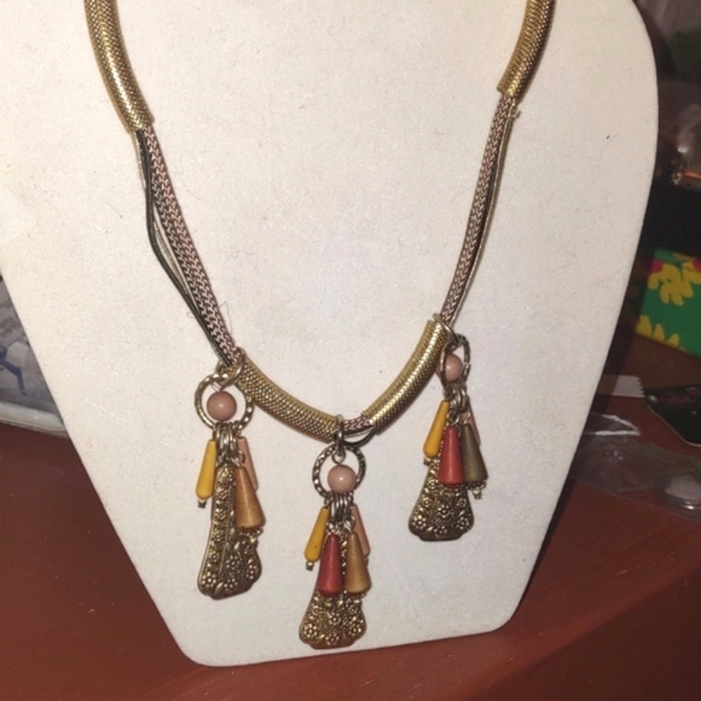 Victorian Style Beads Dangle Drop Corded Necklace (Choice)